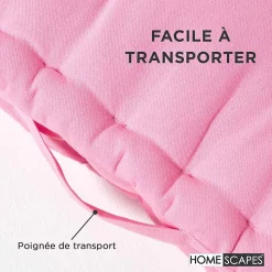 Coussin de sol - rose uni - 50 x 50 cm - HOMESCAPES