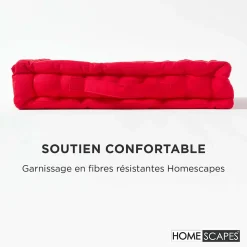 Coussin de sol - rouge uni - 40 x 40 cm - HOMESCAPES