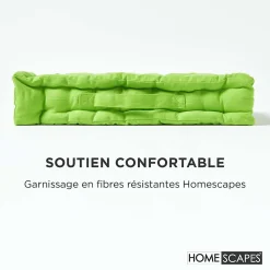 Coussin de sol - vert citron uni - 50 x 50 cm - HOMESCAPES