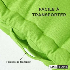 Coussin de sol - vert citron uni - 50 x 50 cm - HOMESCAPES
