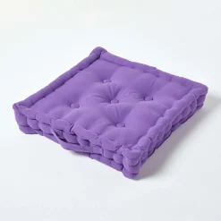 Coussin de sol - violet uni - 50 x 50 cm - HOMESCAPES
