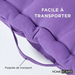 Coussin de sol - violet uni - 50 x 50 cm - HOMESCAPES