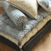Coussin de sol Ambroise pompons gris anthracite L.120 x l.60cm Deco&co