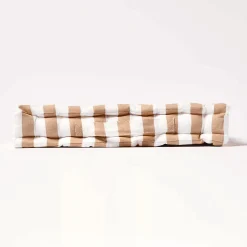 Coussin de sol beige - grandes rayures - 50 x 50 cm - HOMESCAPES