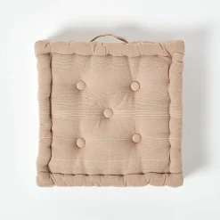 Coussin de sol beige - rajput tissé main - HOMESCAPES