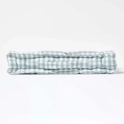 Coussin de sol bleu - carreaux vichy - 40 x 40 cm - HOMESCAPES