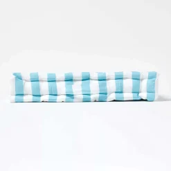 Coussin de sol bleu - grandes rayures - 50 x 50 cm - HOMESCAPES