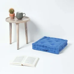 Coussin de sol bleu - rajput tissé main - HOMESCAPES