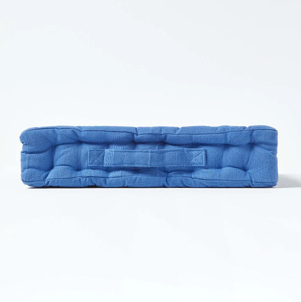 Coussin de sol bleu - rajput tissé main - HOMESCAPES