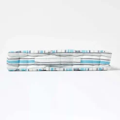 Coussin de sol bleu - rayure new england - 40 x 40 cm - HOMESCAPES