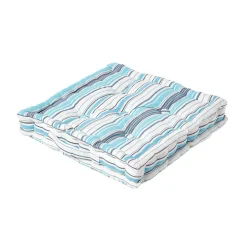 Coussin de sol bleu - rayure new england - 50 x 50 cm - HOMESCAPES