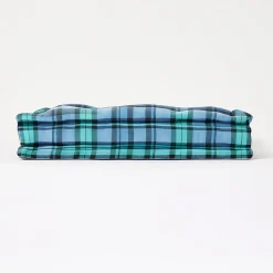Coussin de sol bleu - tartan écossais - 50 x 50 cm - HOMESCAPES