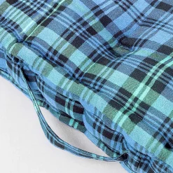 Coussin de sol bleu - tartan écossais - 40 x 40 cm - HOMESCAPES