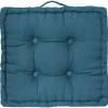 Coussin de sol bleu canard 40x40 cm - Atmosphera