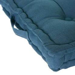 Coussin de sol bleu canard 40x40 cm - Atmosphera