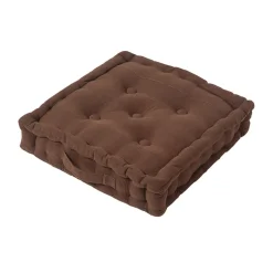 Coussin de sol chocolat - rajput tissé main - HOMESCAPES