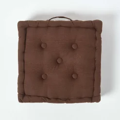 Coussin de sol chocolat - rajput tissé main - HOMESCAPES