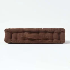 Coussin de sol chocolat - rajput tissé main - HOMESCAPES