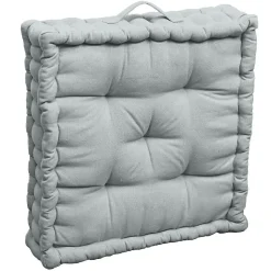 Coussin de sol coton recyclé gris clair 45x45x10