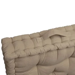 Coussin de sol coton recyclé taupe 45x45x10