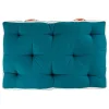 Coussin de sol d'extérieur Yucatan bleu canard 120x80cm - Atmosphera