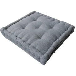 Coussin de sol en coton recyclé (40x40 cm - Gris clair)