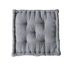 Coussin de sol en coton recyclé (40x40 cm - Gris clair)