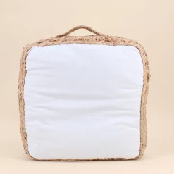 Coussin de sol en tissu et jute 40x40cm