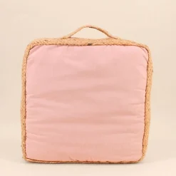 Coussin de sol en tissu et jute 40x40cm