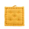 Coussin de sol en tissu jaune 40x40cm