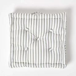 Coussin de sol gris - fines rayures - 50 x 50 cm - HOMESCAPES