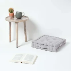 Coussin de sol gris clair - rajput - 40 x 40 cm - HOMESCAPES