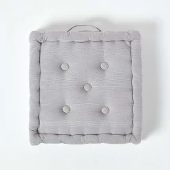Coussin de sol gris clair - rajput - 40 x 40 cm - HOMESCAPES
