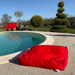 Coussin de sol inter / exter (71x71x35 cm - Rouge)