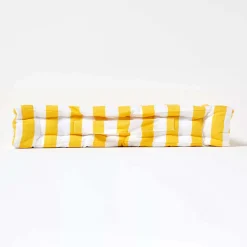 Coussin de sol jaune - grandes rayures - 40 x 40 cm - HOMESCAPES