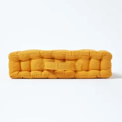 Coussin de sol jaune moutarde - rajput - 40 x 40 cm - HOMESCAPES