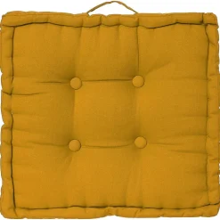 Coussin de sol jaune moutarde 40x40 cm - Atmosphera