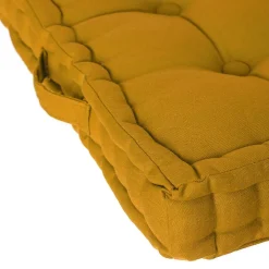 Coussin de sol jaune moutarde 40x40 cm - Atmosphera