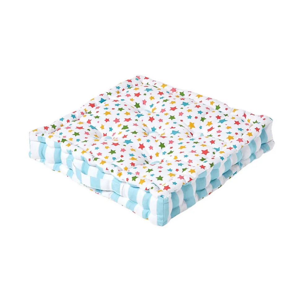 Coussin de sol multicolore - étoiles - 40 x 40 cm - HOMESCAPES