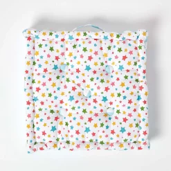 Coussin de sol multicolore - étoiles - 40 x 40 cm - HOMESCAPES