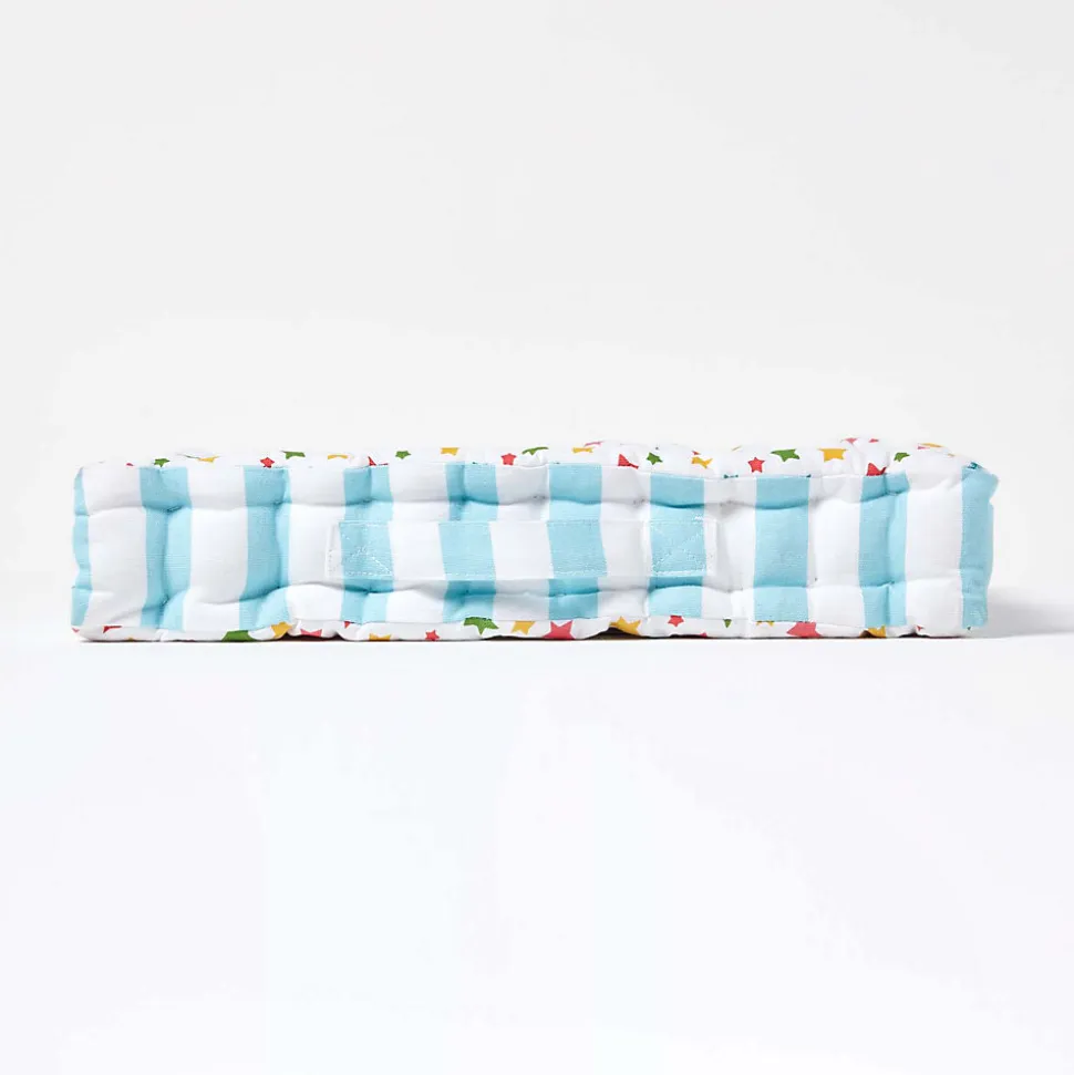 Coussin de sol multicolore - étoiles - 40 x 40 cm - HOMESCAPES
