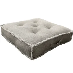 Coussin de sol Ornami L.65 x l.65 cm natte gris