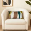 Coussin de sol Ornami L.50 x l.30 cm motif blanc kaki