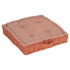 Coussin de sol Otto - coton - rose terracotta - 40x40 cm - Atmosphera