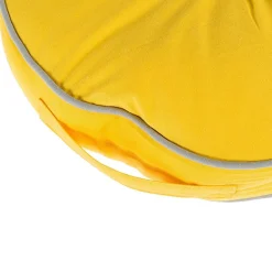 Coussin de sol rond jaune et gris 43 cm - HOMESCAPES