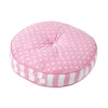 Coussin de sol rond pour enfants rose et blanc à  pois 43 cm - HOMESCAPES