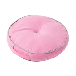 Coussin de sol rond rose et gris 43 cm - HOMESCAPES