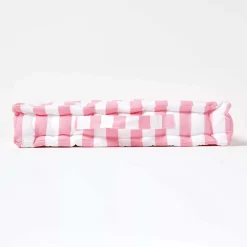 Coussin de sol rose - grandes rayures - 50 x 50 cm - HOMESCAPES