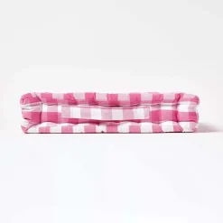 Coussin de sol rose à  grands carreaux vichy, 40 x 40 cm - HOMESCAPES