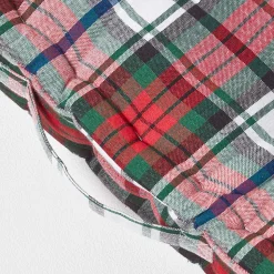 Coussin de sol rouge et blanc - tartan écossais - 50 x 50 cm - HOMESCAPES